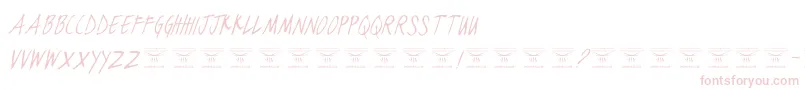 BlackjacketboysThinitalic-fontti – vaaleanpunaiset fontit valkoisella taustalla