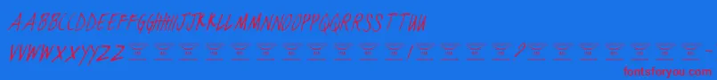 Шрифт BlackjacketboysThinitalic – красные шрифты на синем фоне