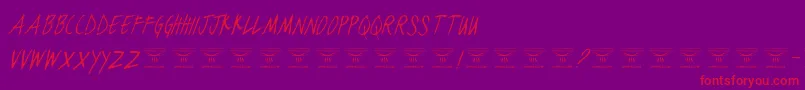 BlackjacketboysThinitalic Font – Red Fonts on Purple Background