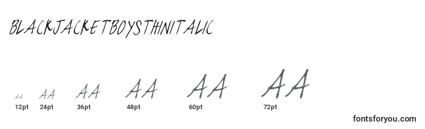 BlackjacketboysThinitalic Font Sizes