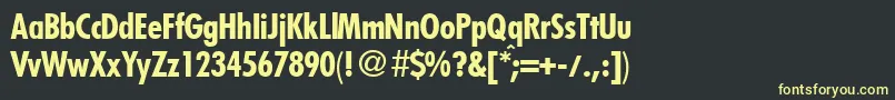 Шрифт FunctioncondtwoBold – жёлтые шрифты на чёрном фоне