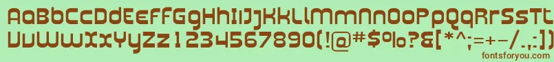 Plasma07 Font – Brown Fonts on Green Background