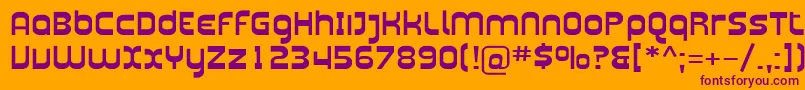 Plasma07-fontti – violetit fontit oranssilla taustalla
