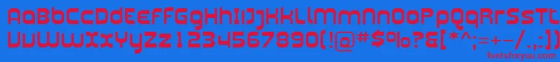 Plasma07 Font – Red Fonts on Blue Background