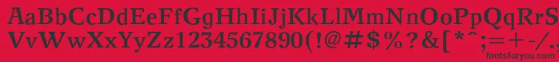 フォントNewjournalBold – 赤い背景に黒い文字