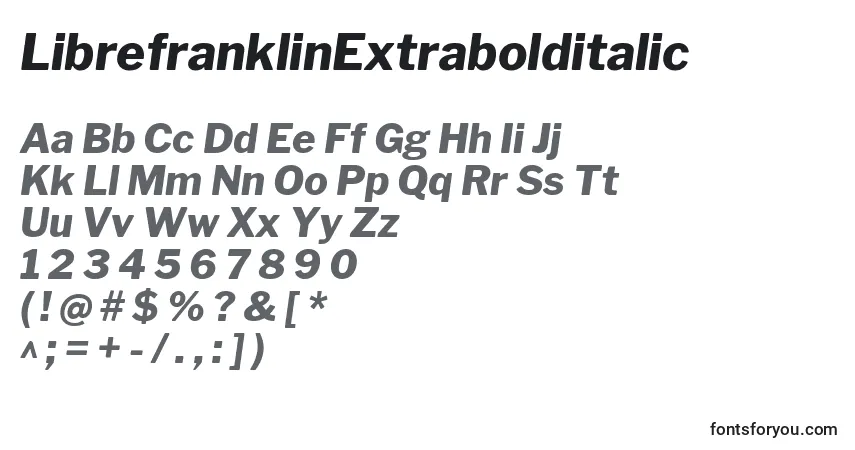 Шрифт LibrefranklinExtrabolditalic (57686) – алфавит, цифры, специальные символы
