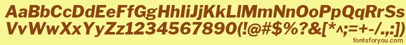 LibrefranklinExtrabolditalic Font – Brown Fonts on Yellow Background