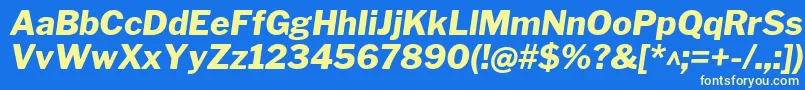 LibrefranklinExtrabolditalic Font – Yellow Fonts on Blue Background