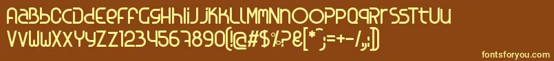 Kosova Font – Yellow Fonts on Brown Background