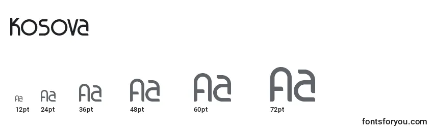 Размеры шрифта Kosova