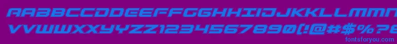 Gunshipacadital Font – Blue Fonts on Purple Background