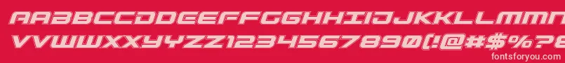 Fonte Gunshipacadital – fontes rosa em um fundo vermelho