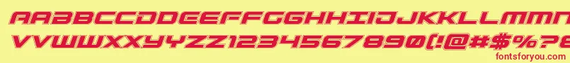 Gunshipacadital Font – Red Fonts on Yellow Background