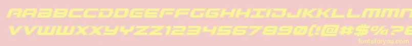 Gunshipacadital-Schriftart – Gelbe Schriften auf rosa Hintergrund