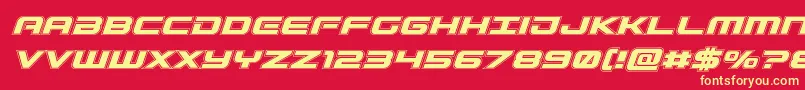 フォントGunshipacadital – 黄色の文字、赤い背景