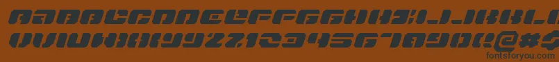 Fonte Danstargateexexi – fontes pretas em um fundo marrom