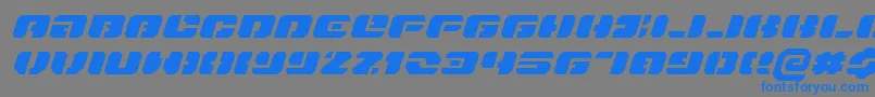 Czcionka Danstargateexexi – niebieskie czcionki na szarym tle