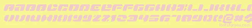 Danstargateexexi-Schriftart – Rosa Schriften auf gelbem Hintergrund