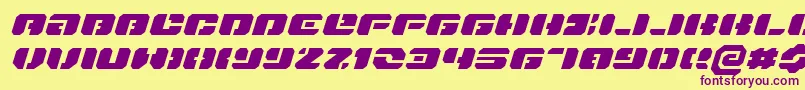 Danstargateexexi Font – Purple Fonts on Yellow Background