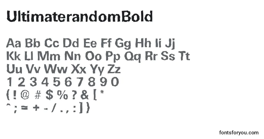 Czcionka UltimaterandomBold – alfabet, cyfry, specjalne znaki