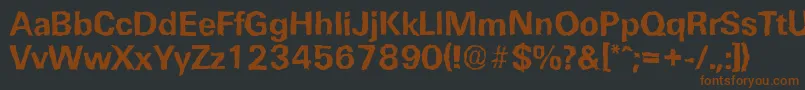 UltimaterandomBold-fontti – ruskeat fontit mustalla taustalla