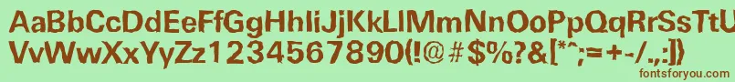 UltimaterandomBold Font – Brown Fonts on Green Background