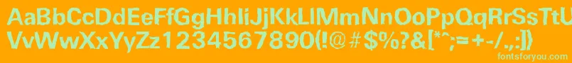 UltimaterandomBold-Schriftart – Grüne Schriften auf orangefarbenem Hintergrund