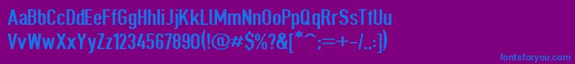 フォントGiveahootsbdext – 紫色の背景に青い文字
