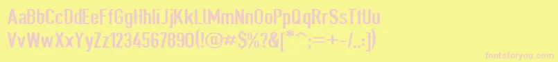 Giveahootsbdext Font – Pink Fonts on Yellow Background