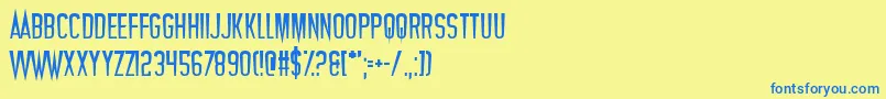 Vampires Font – Blue Fonts on Yellow Background