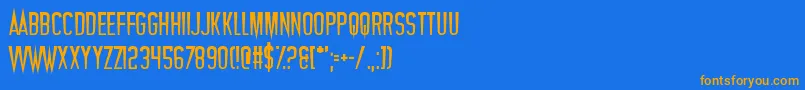 Vampires-Schriftart – Orangefarbene Schriften auf blauem Hintergrund
