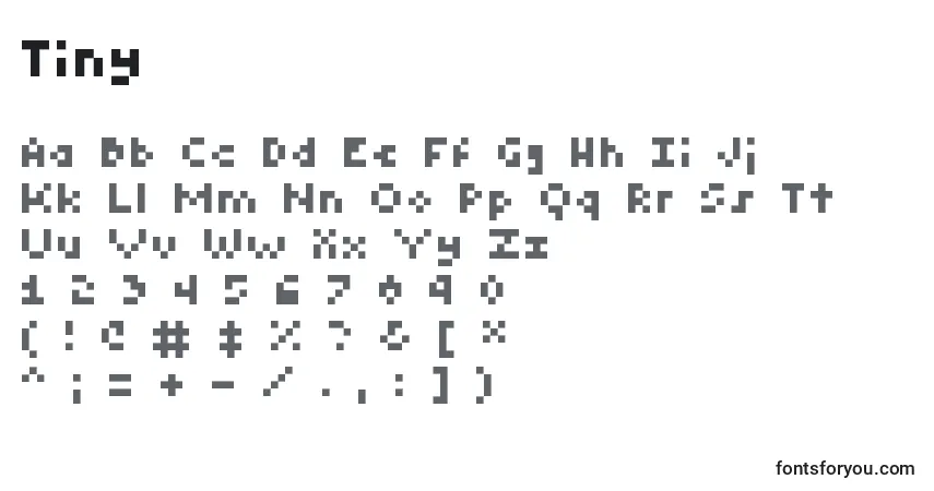 Шрифт Tiny – алфавит, цифры, специальные символы