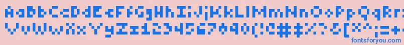 Tiny Font – Blue Fonts on Pink Background