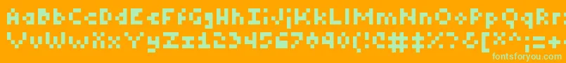 Czcionka Tiny – zielone czcionki na pomarańczowym tle