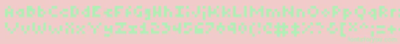 Tiny Font – Green Fonts on Pink Background