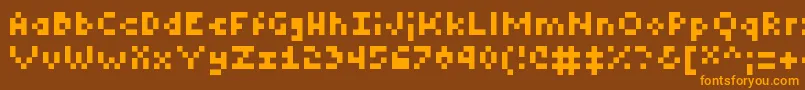 Tiny Font – Orange Fonts on Brown Background