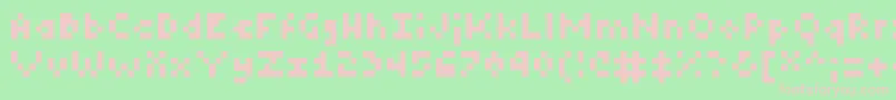 Tiny Font – Pink Fonts on Green Background