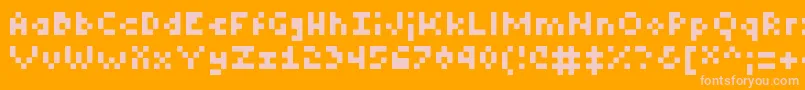 フォントTiny – オレンジの背景にピンクのフォント
