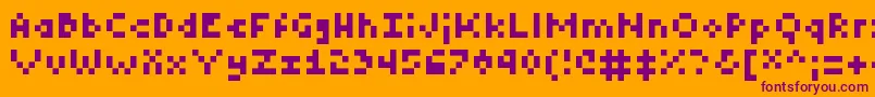 Tiny Font – Purple Fonts on Orange Background