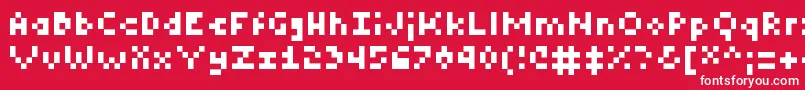Tiny Font – White Fonts on Red Background