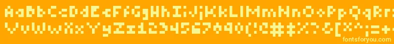 fuente Tiny – Fuentes Amarillas Sobre Fondo Naranja