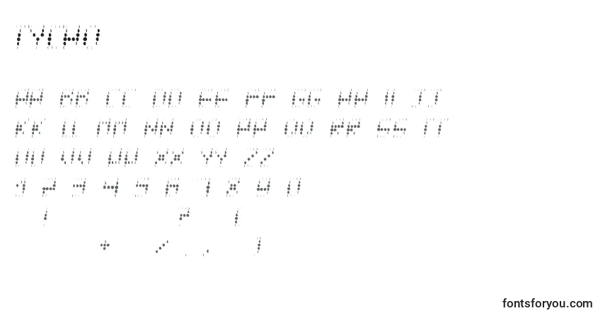 A fonte Tycho – alfabeto, números, caracteres especiais
