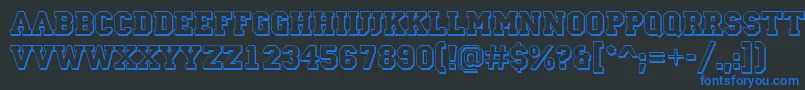ACampusotlshBold Font – Blue Fonts on Black Background