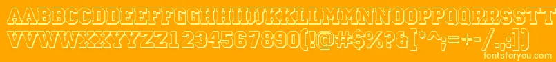 フォントACampusotlshBold – オレンジの背景に黄色の文字