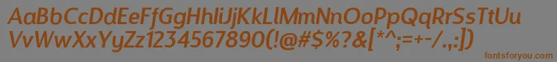 DesignosaurItalic Font – Brown Fonts on Gray Background