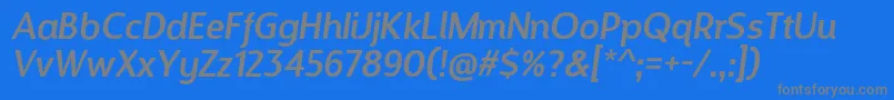 DesignosaurItalic Font – Gray Fonts on Blue Background