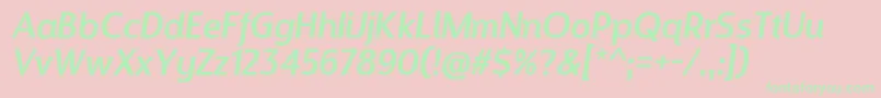 DesignosaurItalic Font – Green Fonts on Pink Background