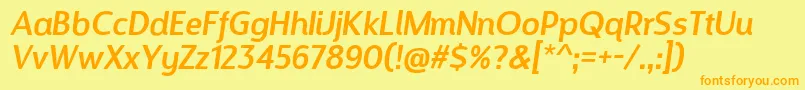 DesignosaurItalic Font – Orange Fonts on Yellow Background