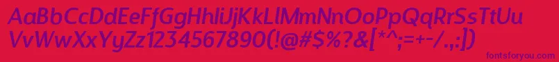 Шрифт DesignosaurItalic – фиолетовые шрифты на красном фоне