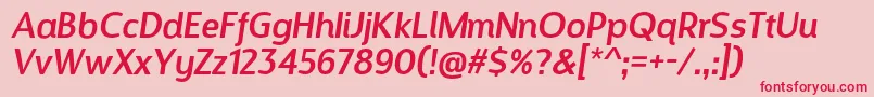 DesignosaurItalic Font – Red Fonts on Pink Background